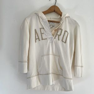 Eggshell Aeropostale Baseball Sleeve Hoodie